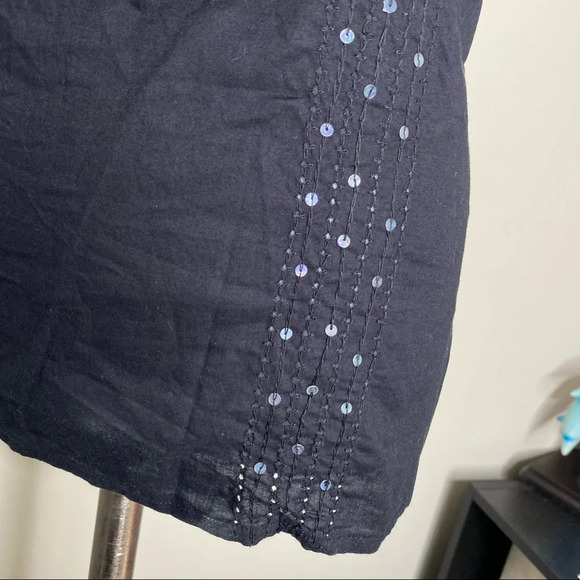 Route 66 Y2K Black Sequin V-Neck Camisole Cami Top Size Large - Picture 6 of 7